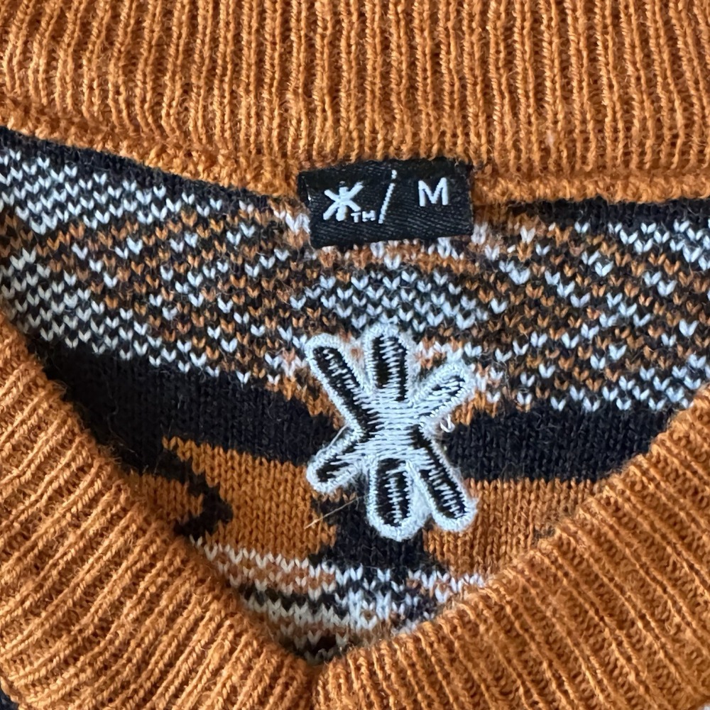 Klew Texas Longhorns Sweater Vest M Burnt Orange Western Aztec NCAA UT - Picture 2 of 8